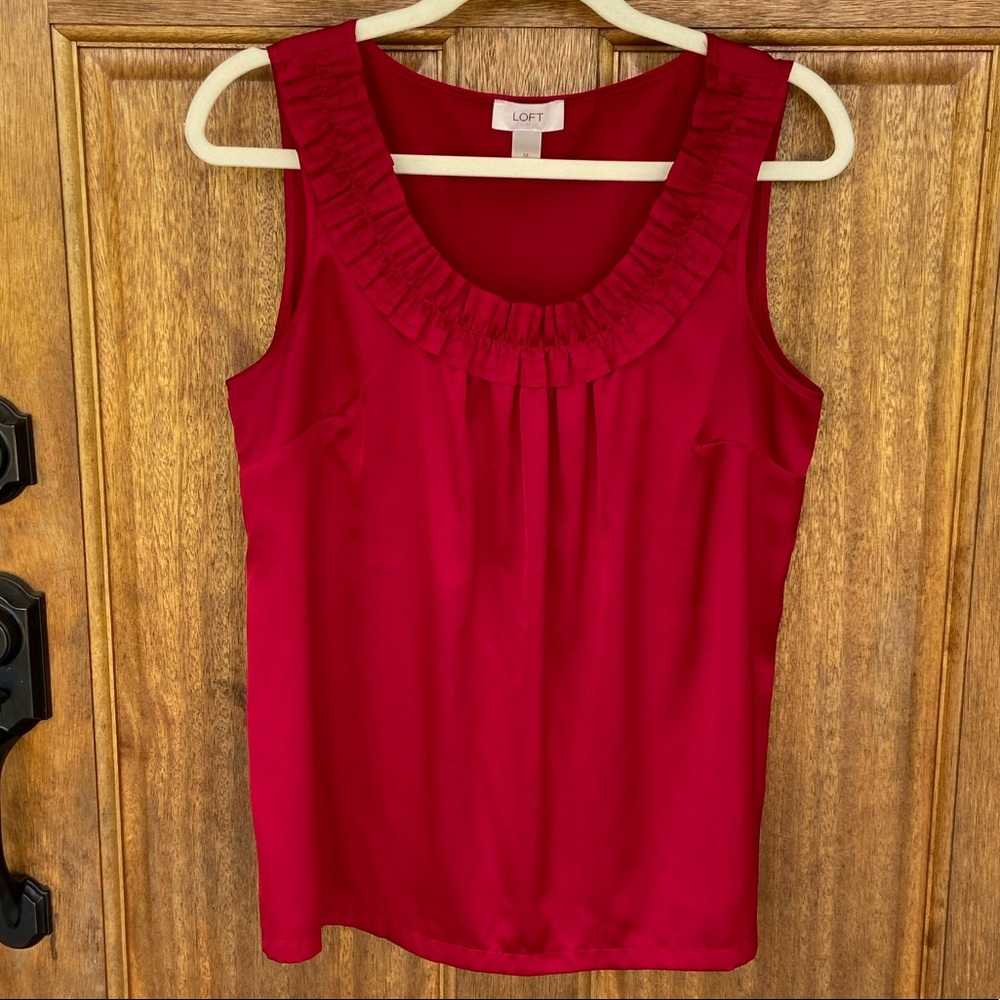 LOFT | Bright Red Sleeveless Top, size medium